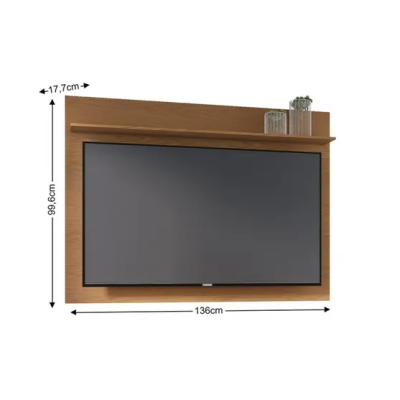 Painel para Tv até 55 Polegadas 1 Prateleira Maia Freijó Painel para Tv até 55 Polegadas 1 Prateleira Maia Freijó