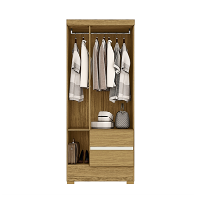 Guarda Roupas Solteiro 3 Portas 2 Gavetas Coimbra Atacama / Off White Aramóveis COD 501.060