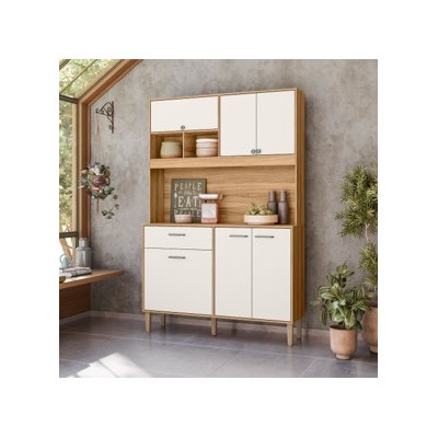 KIT COZINHA 6PT 1GAV ERVA DOCE 120CM FRJ/OFF WHITE COD 324.028