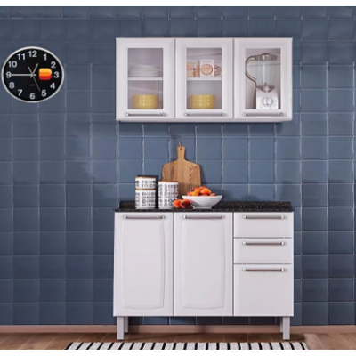 Armário de Cozinha Modulada Itatiaia Luce 6 Portas Branco Cod 288.183,288.184 Armário de Cozinha Modulada Itatiaia Luce 6 Portas Branco Cod 288.183,288.184