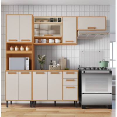 COZINHA 3PÇS NAPOLES CINAMOMO/OFF WHITE COD 288.207,288.208