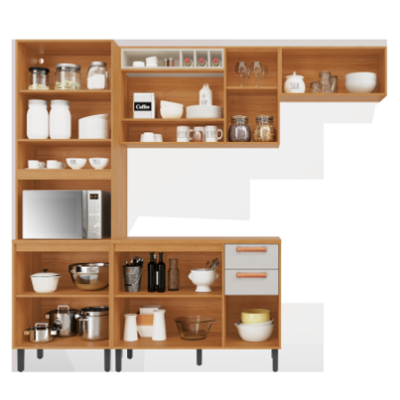 COZINHA 3PÇS NAPOLES CINAMOMO/OFF WHITE COD 288.207,288.208