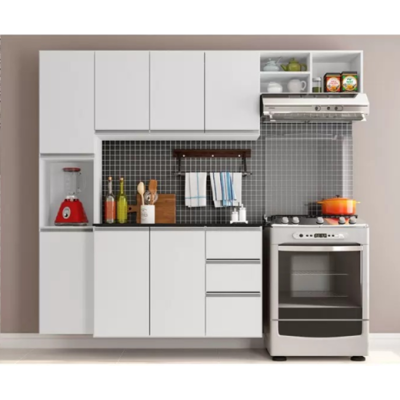 Cozinha Compacta Laura 8 Portas 2 Gavetas Poliman Móveis COD 678.002 Cozinha Compacta Laura 8 Portas 2 Gavetas Poliman Móveis COD 678.002
