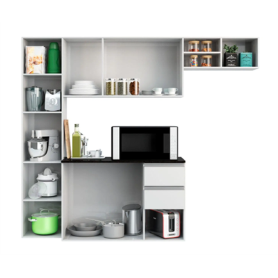 Cozinha Compacta Laura 8 Portas 2 Gavetas Poliman Móveis COD 678.002 Cozinha Compacta Laura 8 Portas 2 Gavetas Poliman Móveis COD 678.002