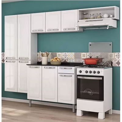 COZINHA 1 ROSE BRA C/BALCAO 10 PORT E 1 GAV BRANCA COD 288.181