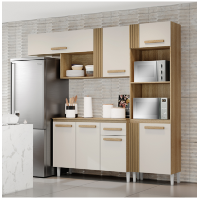 COZINHA COMPACTA VITORIA ATACAMA/OFF WHITE COD 501.039,501.040