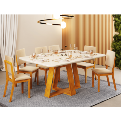 MESA 6CD CELESTE CEDRO 160X90 OFFWHITE VELUD COD COD 326.114