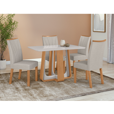 MESA 4CD SINTONIA TP CHANFRADO 120CM AMENDOA/OFF COD 571.081 MESA 4CD SINTONIA TP CHANFRADO 120CM AMENDOA/OFF COD 571.081