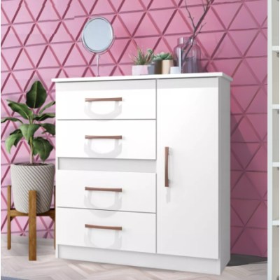 COMODA CARIBE 508 4GAV 1PT BRANCO FLEX C/PE 676.023