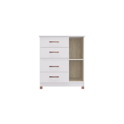 COMODA CARIBE 508 4GAV 1PT BRANCO FLEX C/PE 676.023